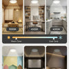 Comparison chart showing various color and brightness settings for a motion sensor magnetic LED night light.