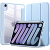 A clear TPU shockproof case for an iPad is shown alongside a blue protective cover.