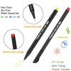 A set of black fine line marker pens with 0.4mm tips for art design and note taking.