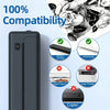 A black thermal paper roll is shown next to various office machines like printers and a copier, emphasizing 100% compatibilit