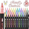 A set of 36 colored double line outline markers for drawing and art