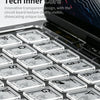 Close-up of a clear aesthetic tech inner core keyboard case with visible circuit board texture.