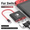A red docking station for the Switch featuring an HDMI port, USB 3.0, and a PD 100W charging output.