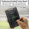 A hand holds an 8.5-inch mini tactical board showing a soccer field layout for football tactics.
