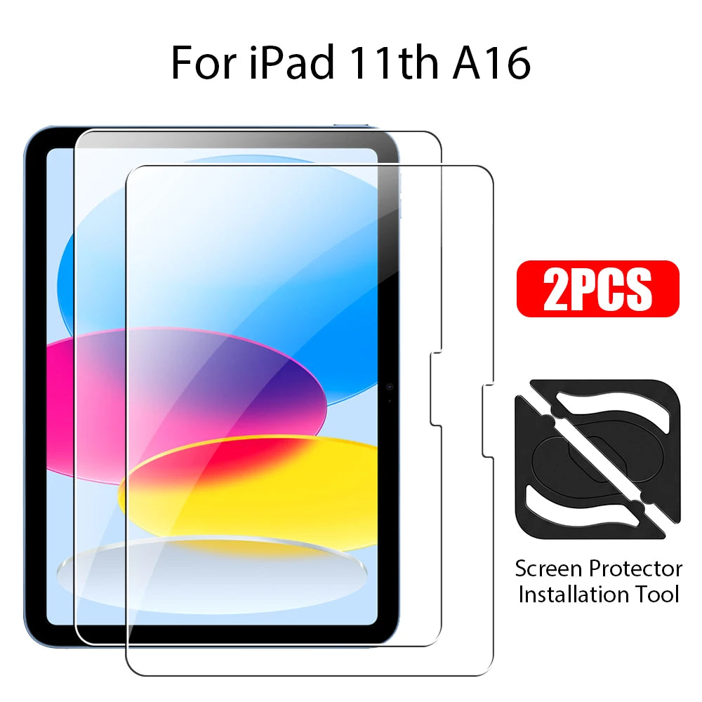 Two screen protector installation tools for an iPad 11th generation device.