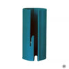 A teal portable mini paper cutting machine with a vertical slot design.