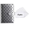 Silver PU leather binder with cash pockets and a set of six blank cards