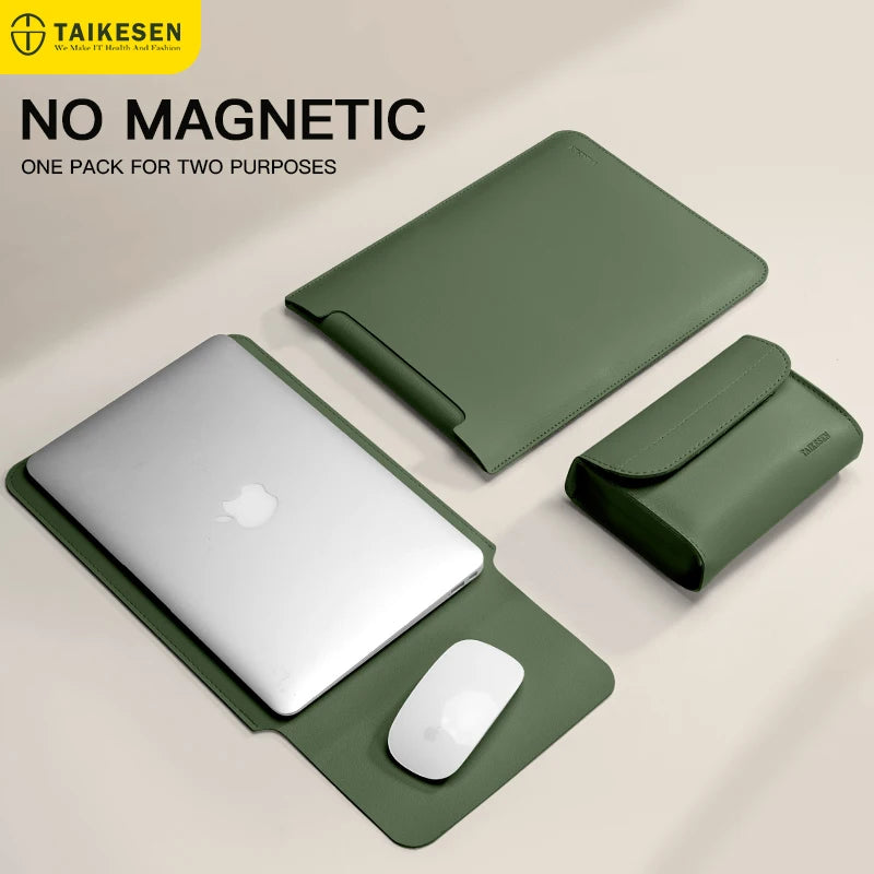 Grüße magnetische Laptop-Hülle für MacBook und Tablet, gezeigt mit einer integrierten Maus.