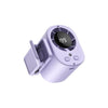 A purple portable car cooling fan with a digital LED display showing 199 degrees.