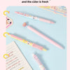 A pack of four cute heart-shaped gel pens featuring different animal patterns and fresh colors.