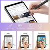 Eine Hand hält einen Präzisionsgitterfaser-Stift und schreibt auf einem Tabletschirm.