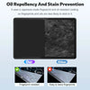 A comparison showing a fingerprint resistant coating on a screen protector versus one that is easy to leave fingerprints.