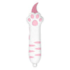 A white cat paw-shaped box cutter with a pink handle and titanium steel blade.