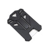 Black tactical ID badge holder keychain with a cutout design