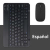 Combinaison clavier et souris Bluetooth universels noirs, format complet, avec une souris séparée.