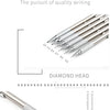 A close-up view of a precision mechanical pencil set showing various diamond head sizes.