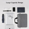 A large capacity design featuring a laptop, tablet, mouse, and accessories displayed on a white background.