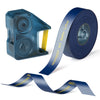 Un rouleau de ruban d'étiquette en satin bleu et un composant d'imprimante plastique pour le kit d'imprimante d'étiquettes Ni