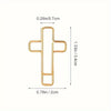 A pair of gold-toned decorative paper clips shown with dimensions 0.28in/0.7cm and 1.33in/3.4cm.