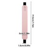 A pink leather protective case for a tablet stylus pen shown with dimensions.
