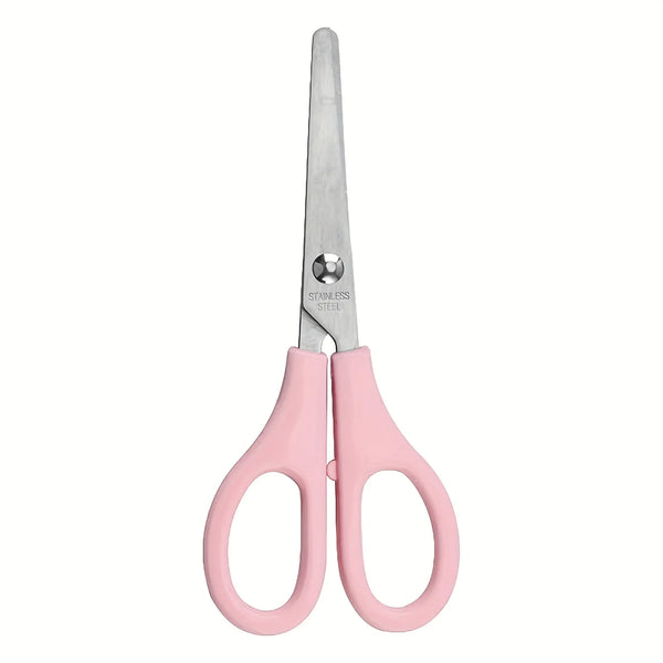 Ein Paar rosa Präzisions-Schneidergreifer aus Edelstahl mit silberner Klinge.
