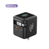 Black GaN fast charger with a retractable USB-C cable and US plug.