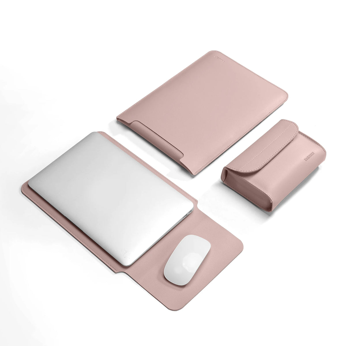 Pinkes Premium-PU-Laptopetui für MacBook oder Tablet mit Schutzhülle
