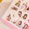 A white adorable cat paw mini cutter is shown next to a page of craft illustrations and stickers.