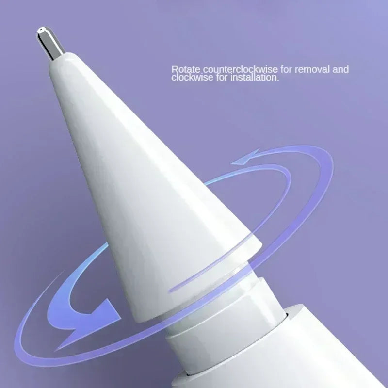 Weißer Stift-Nadel-Ersatzspitze, die gegen den Uhrzeigersinn zur Entfernung und im Uhrzeigersinn zur Installation rotiert.