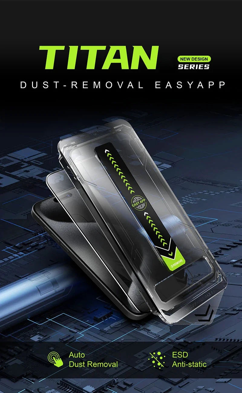 Kit de protectores de pantalla triple pantalla para iPhone Titan series, fácil de limpiar