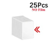 A box of 25 clear protective card sleeves with no film.