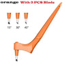 Orange art cutting tool set with three PCS blades at 15, 30, and 45 degree angles
