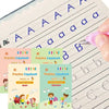Un juego de cuatro cuadernos de práctica para preescolares, cubriendo habilidades de matemáticas y alfabeto.