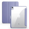 A light purple protective case for an iPad is shown next to the device.