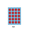 A grid of red circular adhesive dots on a light blue background.