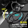 Black phone case with a sliding camera lens protection feature and 360-degree rotation capability