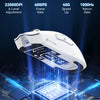 A white wireless gaming mouse is shown above a blue circuit board with the model number PAW3311 displayed on it.