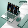 Dark green magnetic keyboard case for an iPad Pro with a touch keyboard and mouse.