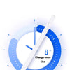A white capacitive stylus pen is shown next to a circular graphic indicating it can be used for 8 hours on a single charge.