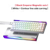 Clavier mécanique avec axe magnétique empereur noir et gravure de contour blanche, éclairage RGB.