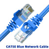Blisses CAT5E Netzwerkkabel mit Stecker und Draht im Detail.