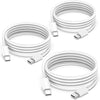 Câble de charge USB-C vers USB-C 60W blanc, enroulé et déroulé.