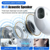 White HI-FI Acoustic Speaker showing internal diaphragm structure and sound waves
