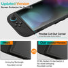 Updated version of a tempered glass screen protector for the Switch 2 showing a precise cut out corner