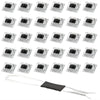 A collection of hot-swappable mechanical keyboard switches and a keycap puller tool.