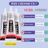 A product image showing three bottles of B-7000 craft adhesive with comparison points for strength, lasting power, drying tim