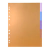A4 index dividers with colored tabs for organizing binders and notebooks.