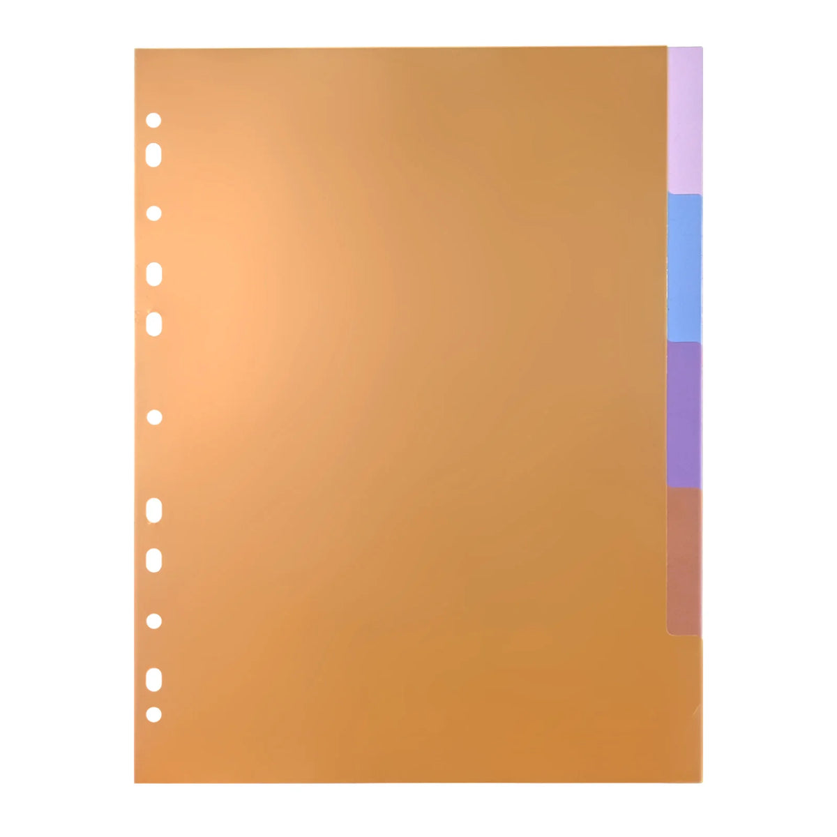 A4 index dividers with colored tabs for organizing binders and notebooks.