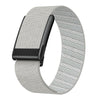 A gray nylon braided strap for a fitness watch, shown on a white background.
