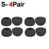 Quatre embouts en silicone de rechange pour AirPods Pro, en noir.